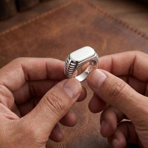 Image of Parasmoni silver gens ring