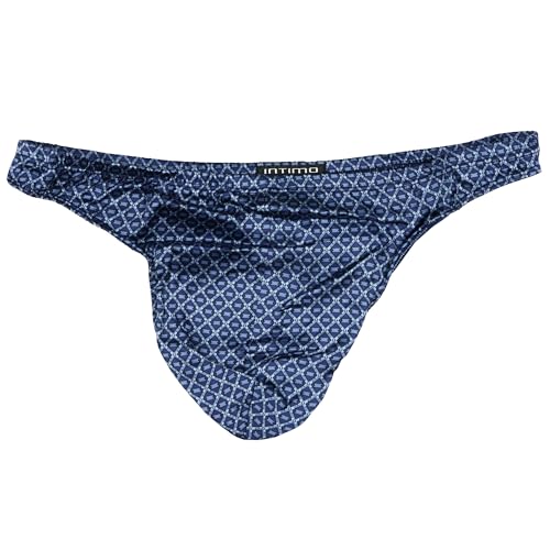 INTIMO Men's Stretch Silk Thong Diamond Pattern T-Back No Trace Adult Underwear G-String3