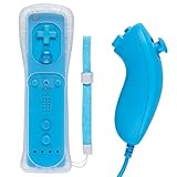 Funmo Controller für Wii Remote Plus Controller -Wi-i- Fernbedienung mit Motion Plus und W-ii-Nunchuck Con-troller W-ii Kontroller W-ii Vernbedinung Ersatz für Wii/WiiU (B)