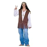 Forum Novelties Men's Generation Hippie Costume Vest, Brown, One Size