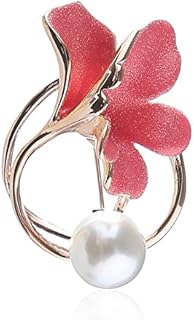 jiaquanwufeng-2022 Spilla Pink Green Lucky Flower Brooches for Le Donne Ragazza Moda Gioielli Bianchi Accessori for Vestiti Spilla da Donna (Metal Color : Pink)