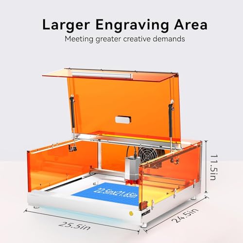 Image of TOOCAA 40W Laser Engraver and Cutter Machine with 5 in 1 Rotary Roller Set,Smart Camera,Air Assist,Honeycomb Panel, 22 inch x 22 inch Bed Size Enclosed Laser Engraver Cutting Machine for Tumblers Wood Metal