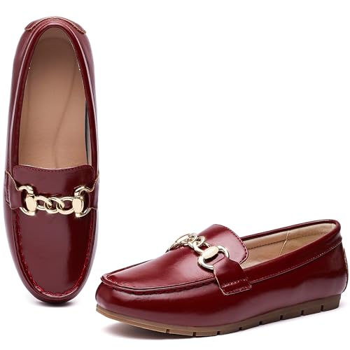 Image of ABEJOJO Women's Loafer Shoes, Comfortable Slip on Casual Flat Penny Shoes for Walking, Driving, Dressy