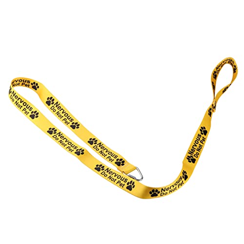 LEVLO Funny Dog Leash Nervous Do Not Pet - Cat & Dog - Yellow - 59 Inches, Nervous Do Not Pet-YE - Image 4