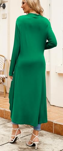 Image of Newchoice Womens Long Cardigan Summer Casual Draped Open Front Lightweight Long Sleeve Cardigan Duster with Pockets
