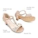 DREAM PAIRS Girls Sandals Ankle Strap T-Strap Low Heel Pearl Bow Flower Pump Dress Wedding Party Shoes for Little Kid/Big Kid,Size 1 Little Kid,Gold,KKUMHS2501