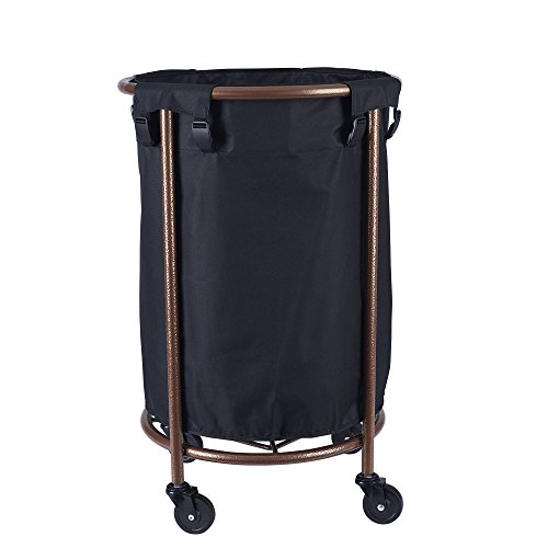 Household-Essentials-6421-1-Round-Laundry-Hamper-with-Wheels-Copper
