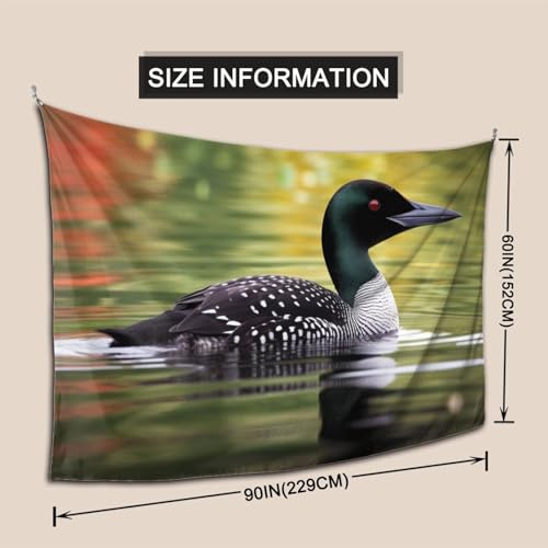 Tapisserie murale oiseau loon nature idée cadeau déco originale - 3