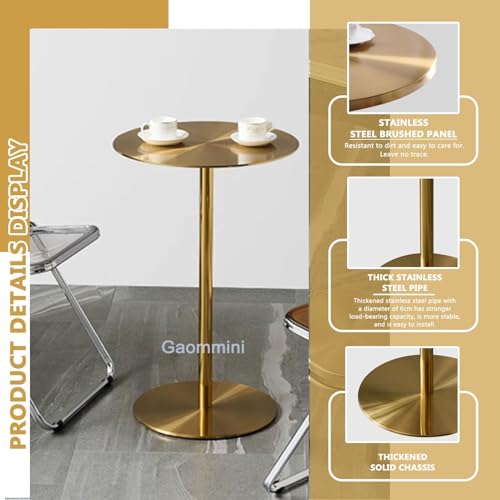 Mesa de cóctel alta para terraza e interiores con base estable de acero 5