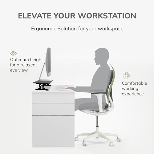 Image of Anji Mountain Monitor Stand - Desktop Organizer & Laptop Riser, Ergonomic Monitor Riser, Space-Saving Monitor Stand for Desk, Durable Construction, Easy Assembly, Ideal for Home & Office