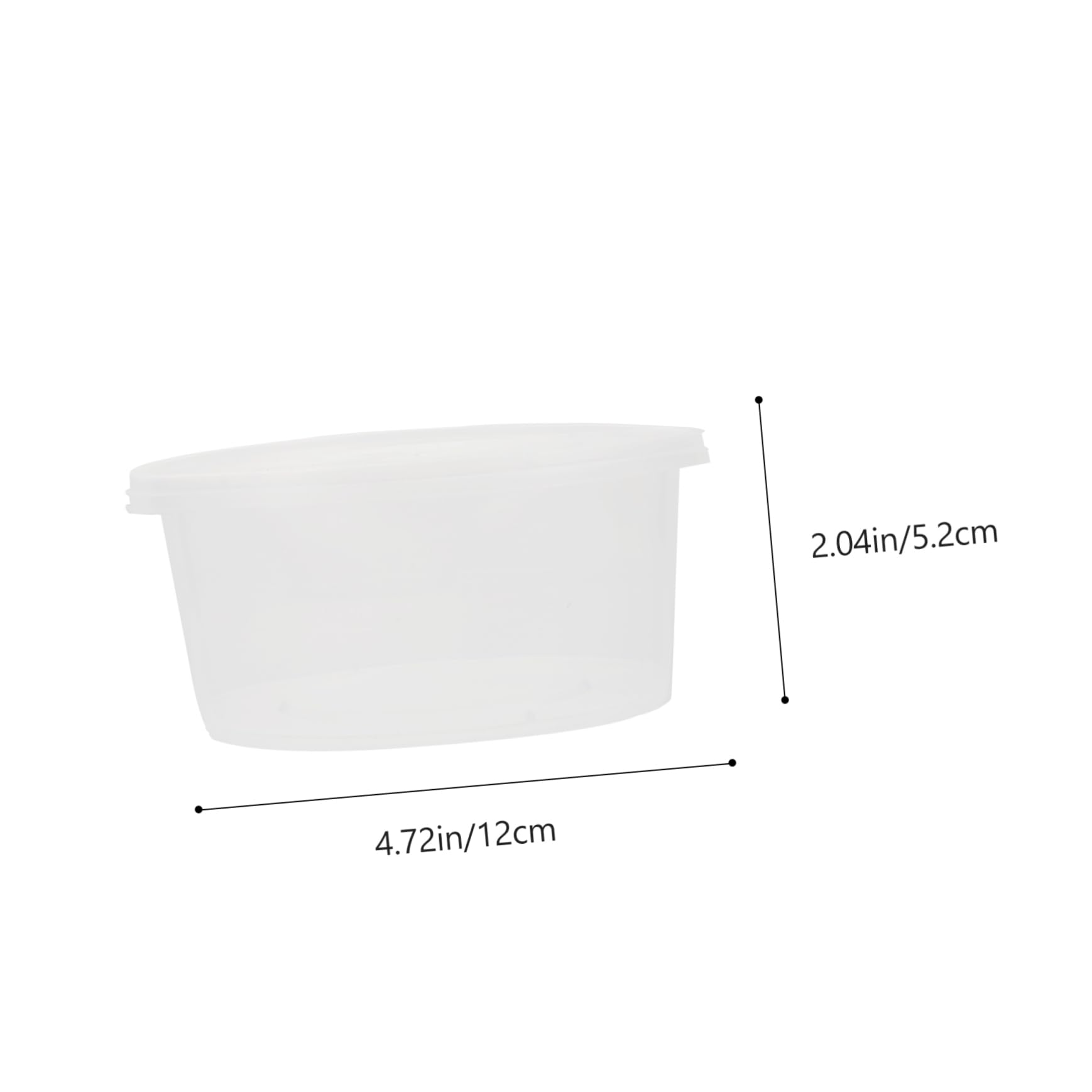 OSOLADY 50pcs Round Dessert Meal Box Pp Material Disposable Space-saving Suitable for School Work Picnic Camping