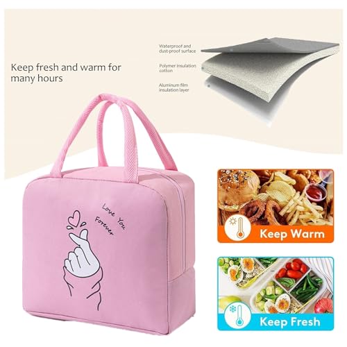 WUWYOUWL Lunch Bag,Cute Carton Insulated Lunch Box,Reusable Lunch Cooler Bags,Waterproof Lunchbag - Image 4