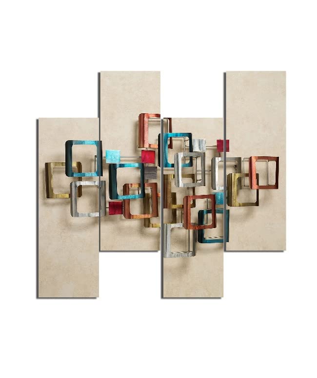 Tableau Cube géométrique Homemania pour habiller un mur blanc et moderniser un salon terne