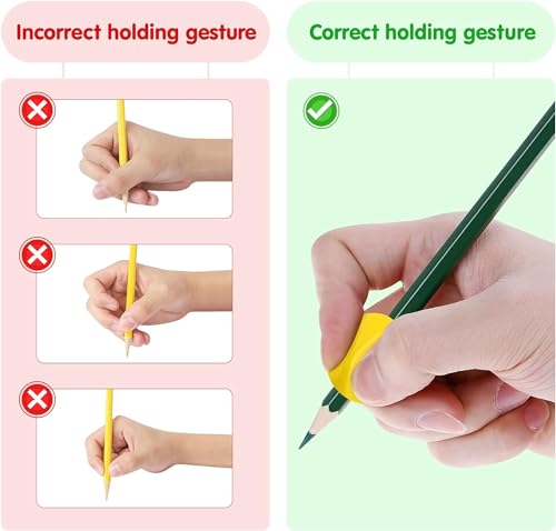 KOMUNJ Pack of 12 Writing Aid for Children's Pen, Silicone Writing Aid Set - Image 3