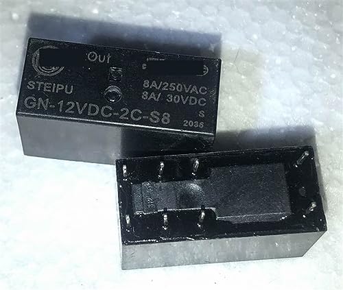 Relé de 8 pines GN-12VDC-2C-S8 mini componente electromecánico de 12V y 8A para reparación