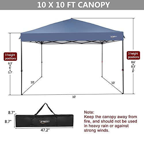 Vingli 10X10 Pop Up Canopy With Netting Pop Up Screen Room Camping Gazebo Screened In Canopy For Camping Canopy Tent With Sidewalls (Blue) #TOP3