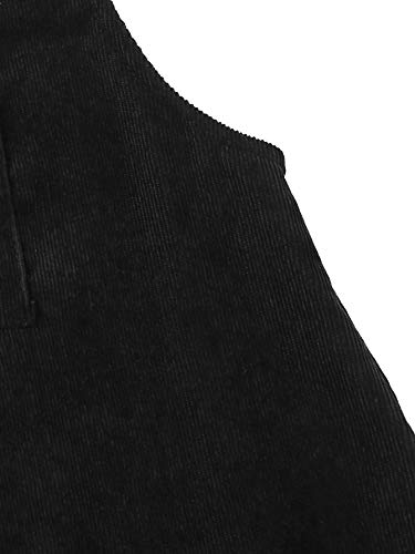 Floerns Women's Corduroy Bib Pocket Pinafore Overall Dress Black S #TOP3