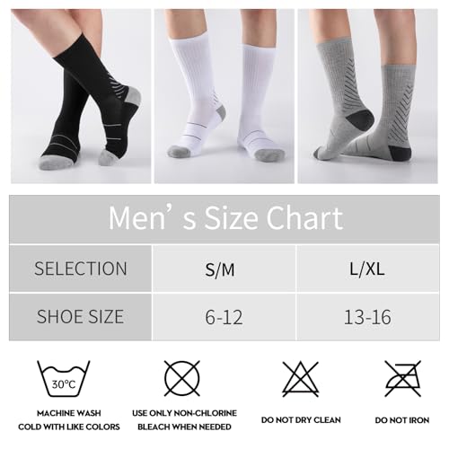 COOVAN Men's 6P-Pack Premium Athletic Crew Socks Men Thick Cushion Casual Work Sock With Moisture Wicking4