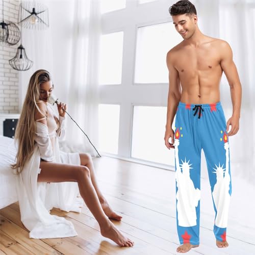 visesunny Mens Cotton Pajama Pants PJ Bottoms Goddess Statue Pattern Lightweight Soft Lounge Sleepwear with Pockets3
