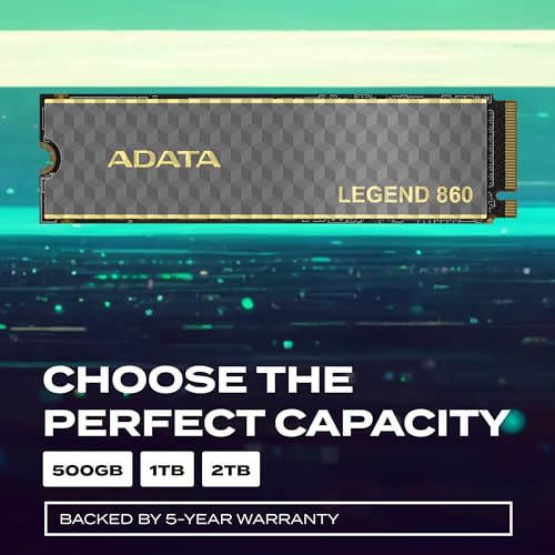 Image of ADATA Legend 860 PCIe Gen4 x4 M.2 2280-1000GB, Powerful and Audacious, Solid State Drive (Legend 860, 1000GB)