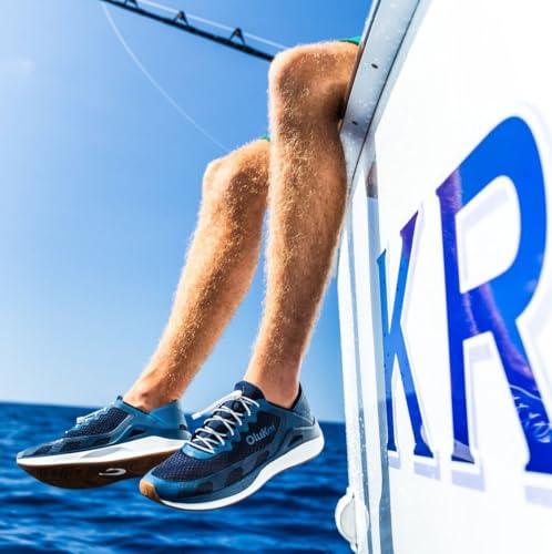 Image of OluKai 'Ahi Men's Water Shoes, Cushioned & Quick-Drying Marine Sneaker, Breathable Mesh & Wet Grip Rubber Outsole for Boats, Docks & Wet Surfaces