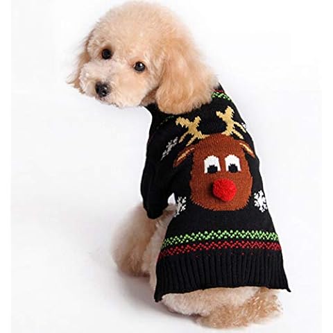 Dr.Jieer Dog Costume, Christmas Knitted Jumper, Cotton Dog Sweater For Parties, Winter Coat, Dressing Up, Puppy Gift, Fashion Pet Costume Cover