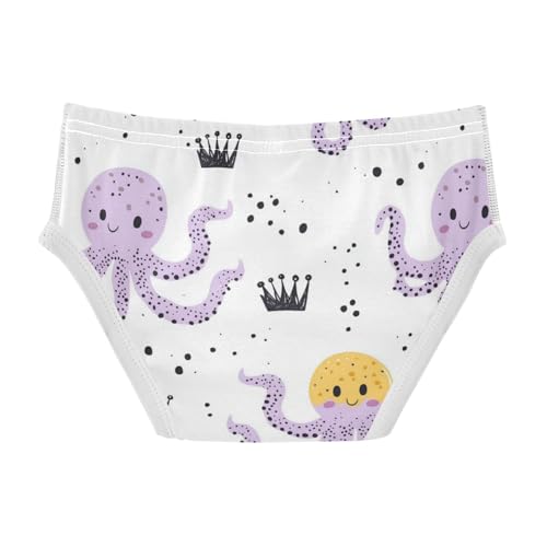 Wusikd Cute Octopus Purple Boys' Underwear Cotton Yellow Color Boys Briefs Soft Toddler Underwear 2T2