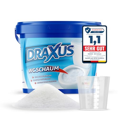 DRAXUS WC Schaum (1 kg) I Extra Stark I WC Reiniger Schaum entfernt kraftvoll Kalk & Urinstein I Sorgt für Glanz und frischen Duft