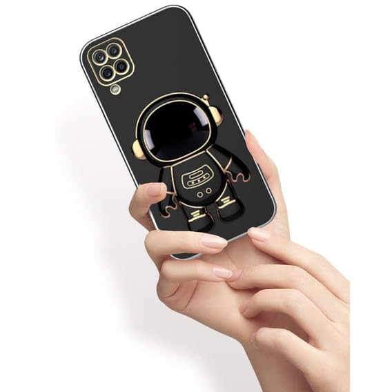Image of for Samsung Galaxy M33 5G Case Cute 3D Astronaut Stand Design Camera Protection Shockproof Soft Back Cover (for Samsung Galaxy M33 5G, Black)