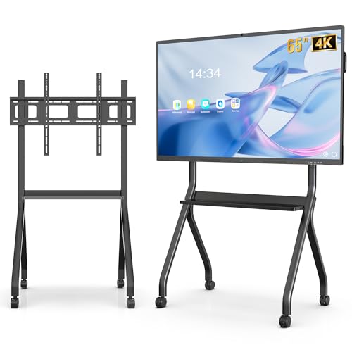 Image of 65 Inch Interactive Whiteboard, 4K Smart Board, Touchscreen Built in Ultra High Definition Camera Open App Ecosystem, Presentation Electronic Smart Board for Classroom Home Office (With Stand)