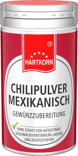 Chilipulver, mexikanisch - 32 g im Aluminium Gewürzstreuer von Hartkorn - wiederverschließbar und wiederbefüllbar