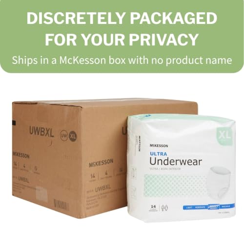Image of McKesson Ultra Adult Incontinence Underwear, Heavy Absorbency, 68 in, 56 ct