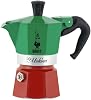Bialetti - Moka Express Italia: 1 Cup Cooktop Espresso Cooker - 40ml - Mixed Color - Aluminum Body - Patented Safety Valve - Suitable for All Cooker Types Excluding Induction