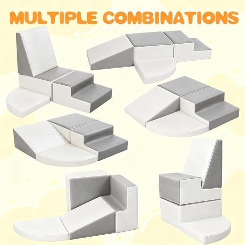 Image of Sumbababy Climbing Foam Blocks for Toddlers: Waterproof Pu Leather Soft Climber - 4 Pcs Toddler Indoor Climbing Toys - Kids Outdoor Playground Playset Best Gift Preschool Daycare Supplies