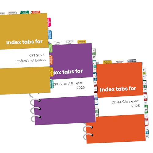 2025 Medical Coding Book Tabs Bundle, Index Tabs Set for CPT 2025, ICD-10-CM 2025 and HCPCS Level II Expert 2025