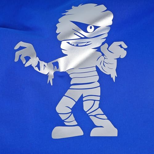 Image of RENLITONG HTV Shiny Silver PU Stretch Metallic Heat Transfer Vinyl 12 Inch x 7 feet Roll DIY for T-Shirt Clothing Iron on Vinyl for All Cutter Machine Glossy(Shiny Silver)