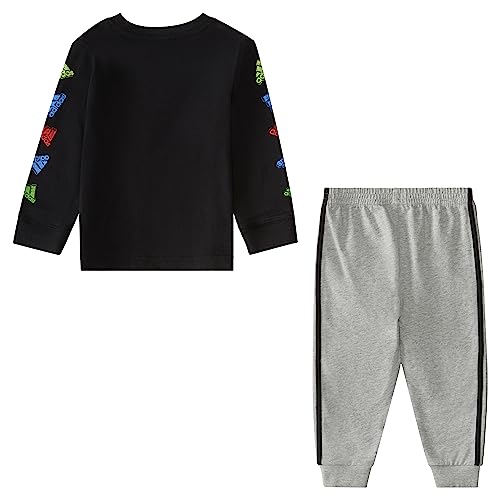 Image of adidas boys Long Sleeve Cotton Tee Joggers Set