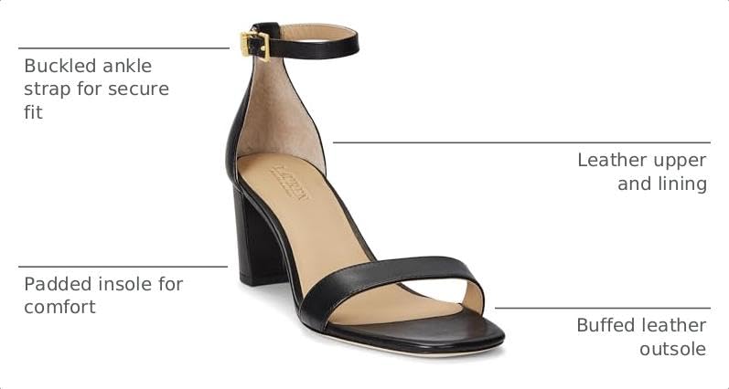 Image of Lauren Ralph Lauren Women's Logan Burnished Leather Sandal