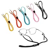 5PCS Premium Nylon Eyeglass Straps, UGEFKMQ Anti-slip Eyeglass Chains Lanyard Cord, Adjustable...