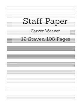 Paperback Staff Paper: 12 Staves, 108 Pages Book