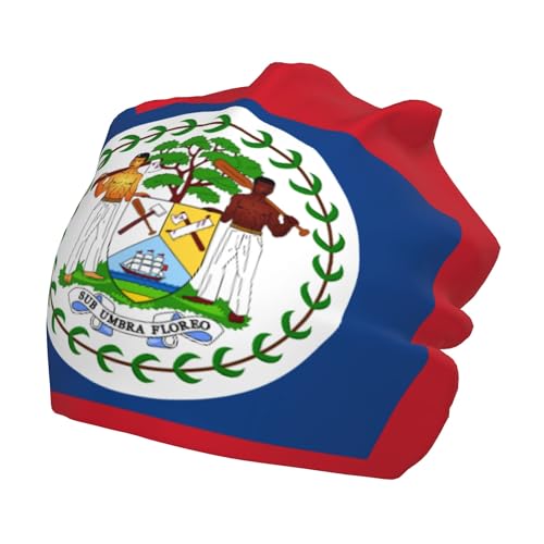 Flag of Belize Children Hip Hop Knitted Hat Kids Elastic Leisure Knit Cap Warm Sleep Beanies Black