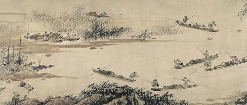 Affiche Artistique Pêcheurs Dai Jin Toile Anti-Reflet pour Grand Mur Vide Salon