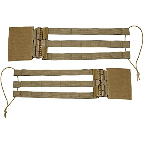 Aekvinks Tactical MOLLE Vest Quick Release Cummerbund Plate Carrier Buckle Skeletal Mesh Cummerbund Mounting Strap Side Belt for JPC XPC AVS NCPC CPC 6094 419 420 Vest(Khaki Set) Cover