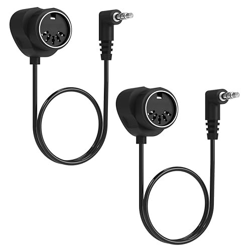 FORE TRS Type-A 3.5mm MIDI Cable-Female 2-Pack 2-FT / 60CM Type-A TRS 3.5mm to MIDI 5 Pin Din Cable with Ultra-Small Plugs for Tight Space 2-Pack Female 2-FT / 60CM