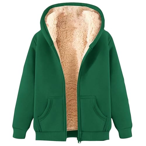 2026 Gabardina para mujer, elegante, monocolor, cálido, abrigo de entretiempo, chaqueta de invierno de manga larga, abrigo con capucha, verde, L