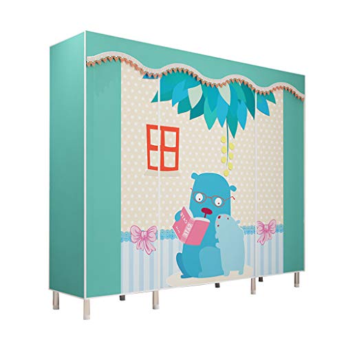 Foldable Closets Armario Organizador de Almacenamiento de Ropa Armario con Perchero para Colgar - Extra Ancho - Montaje sin Herramientas - Extra Fuerte y Duradero -168cm * 45cm * 180cm Cover