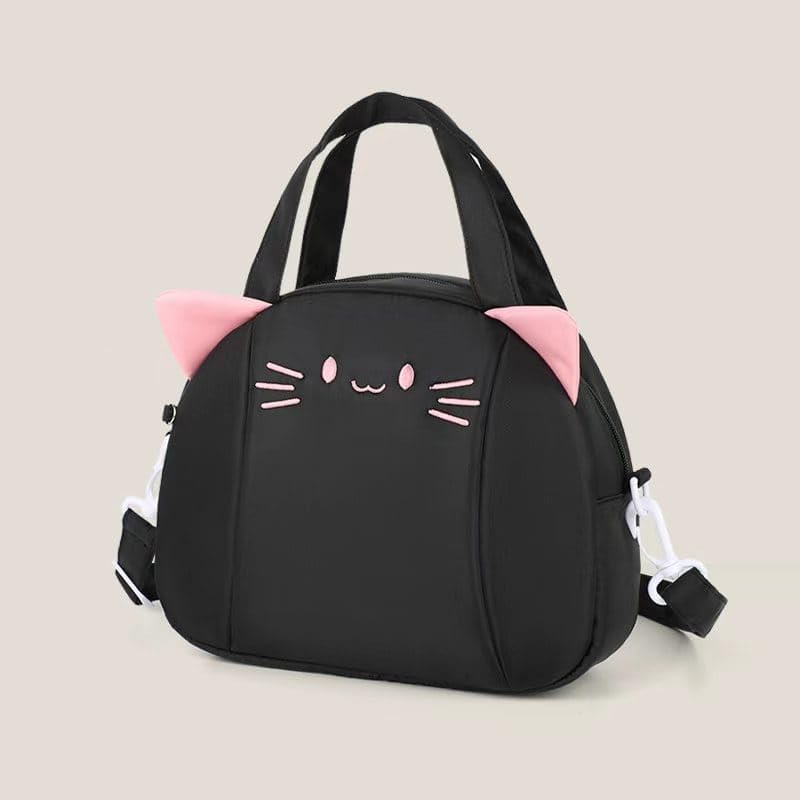 Image of SVH Premium Insulated Lunch Tote Bag for Women & Kids, Thermal Food Carrier with Spacious Compartment, Front Storage Pocket, Smooth Zipper & Reinforced Handles for Office, School (Cat Cuddle)