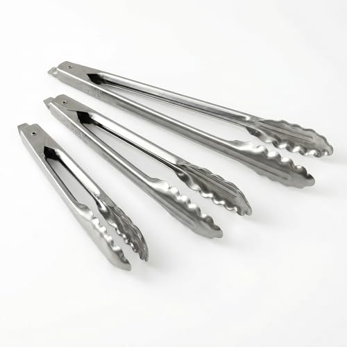 EDLUND 3-Pack Tong Set – Commercial Grade Stainless Steel Tongs (7"