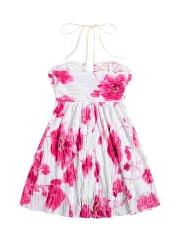 Image of SOLY HUX Women's Tie Dye Cami Dress Halter Backless Sleeveless A Line Short Summer Dresses Sundress