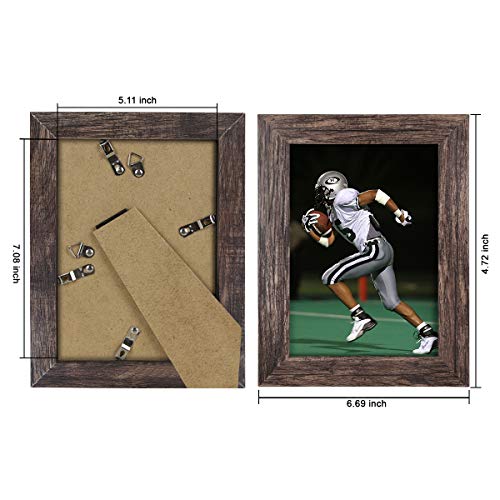 QHou-5×7-Picture-Frame-Wood-Pattern-Rustic-Brown-Photo-Frames-Packs-4-with-High-Definition-Glass-for-Tabletop-or-Wall-Decor-QH-PF5X7-BR QHou 5×7 Picture Frame Wood Pattern Rustic Brown Photo Frames Packs 4 with High Definition Glass for Tabletop or Wall Decor QH PF5X7 BR